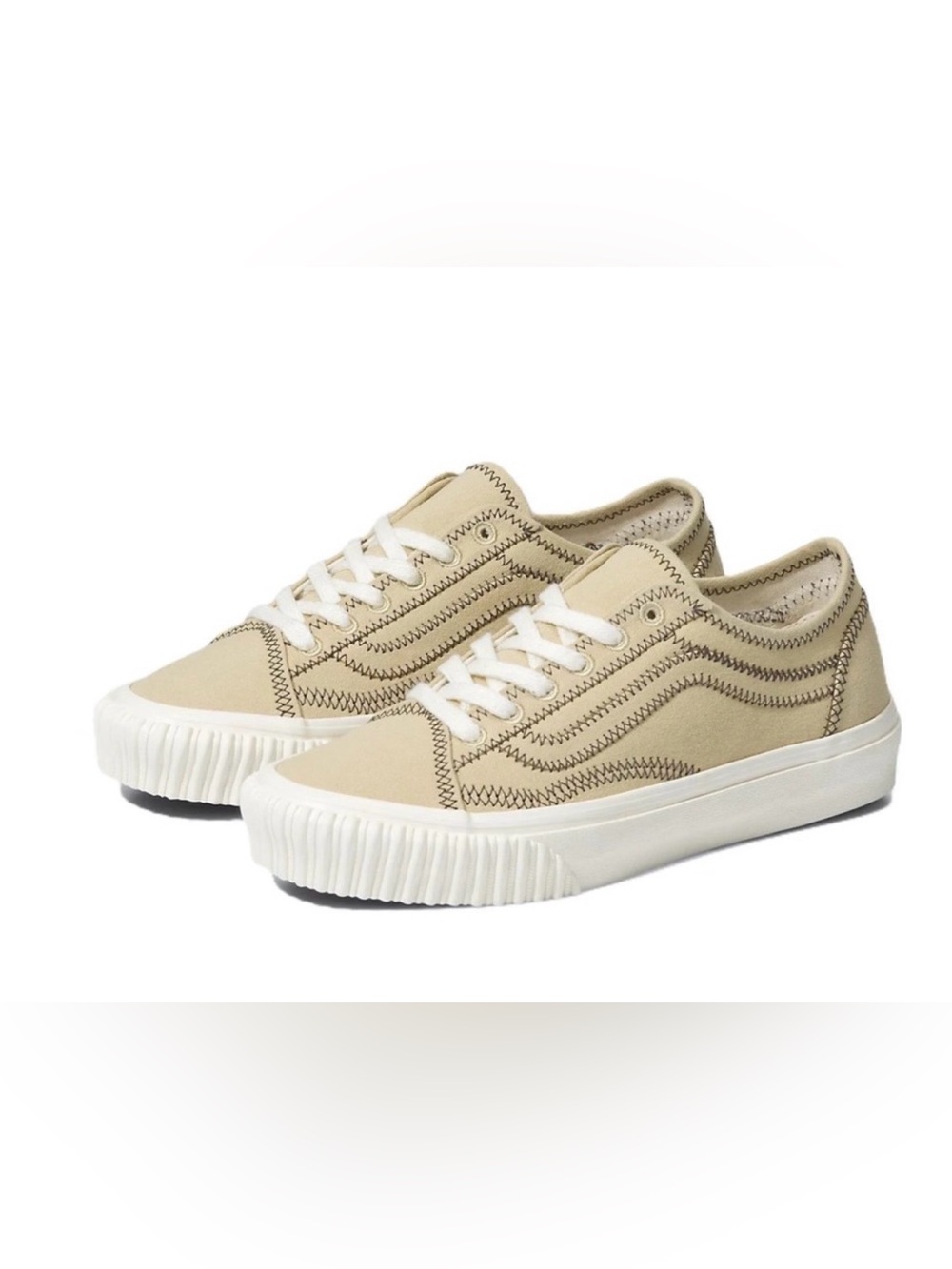 Vans Old Skool Ecco Theory Beige/white Canvas Sneakers size 7.5